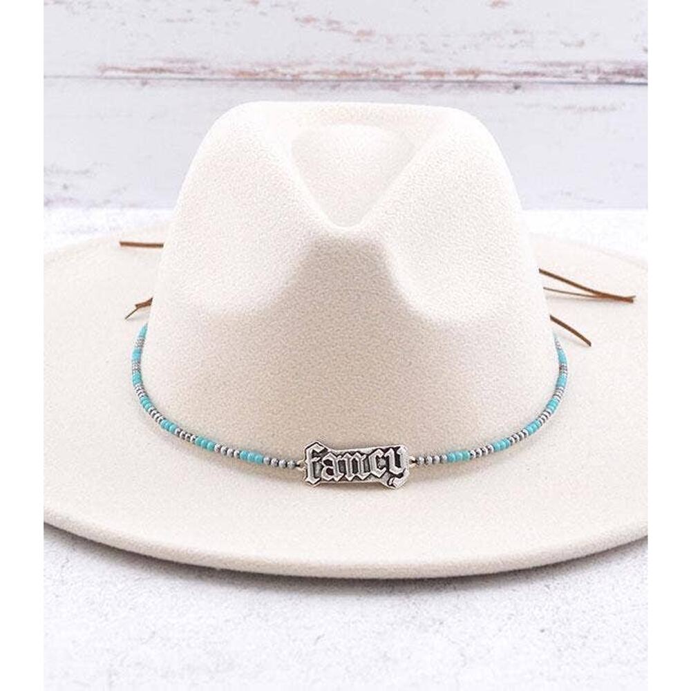 Scripted Silver Fancy Navajo Beaded Hat Band